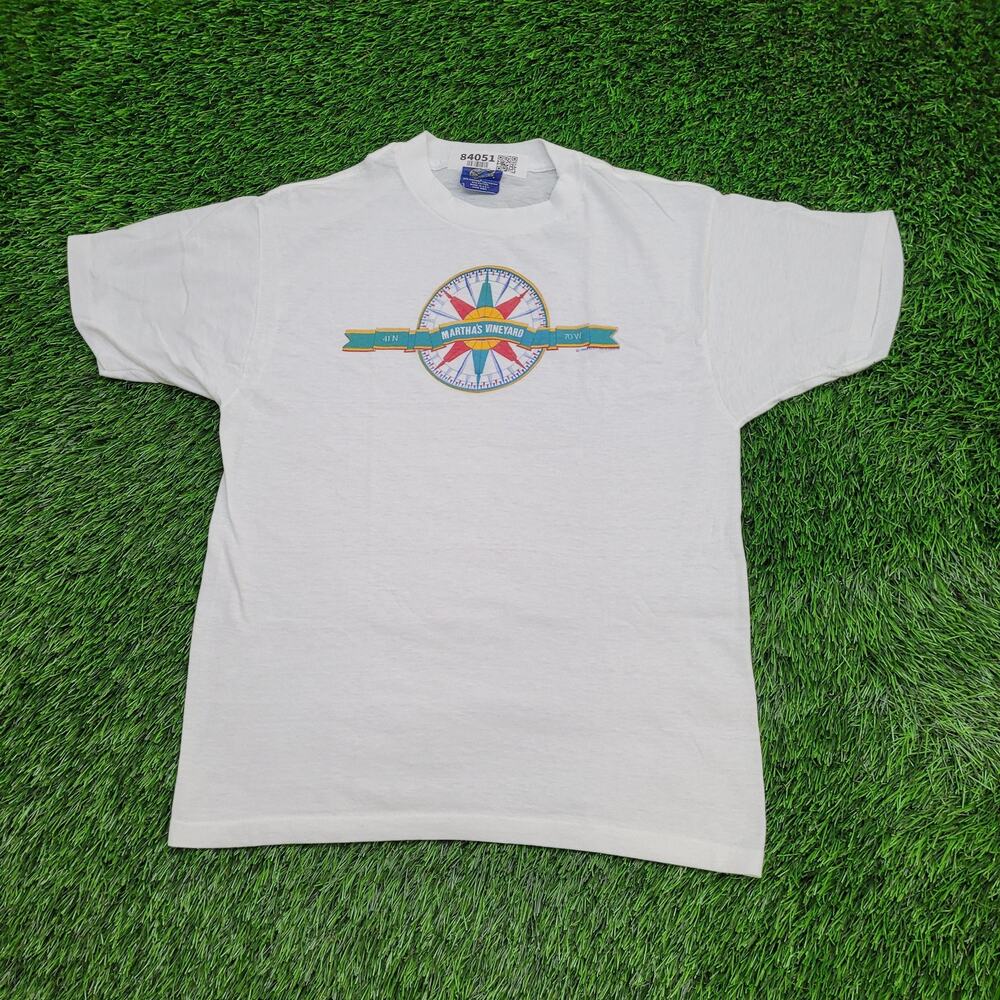 Vintage 1985 Marthas-Vineyard Compass Shirt Womens S/M 18x24 USA